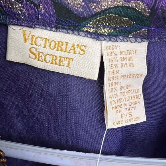 Victoria's Secret Purple Velvet Jacket vintage Beaded Sequins Size S Metallic - Picture 2 of 14